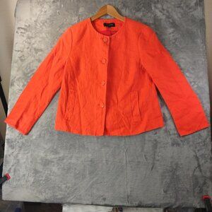 Talbots Womens 8 Orange Popover Jacket Vintage Classic Old‎ Money Church Winter